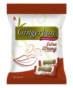 خرید پاستیل زنجبیلی جینجربون اکسترا استرانگ (فوق قوی) 125گرم Gingerbon Ginger Chewy Candy Extra Strong