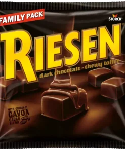 قیمت خرید فروش تافی شکلات تلخ ریزن با مغز کارامل اشتورک 400 گرمی Riesen storck Dark Tofee Chocolate Family pack