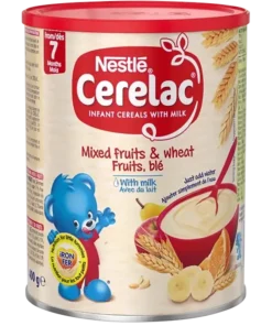 خرید سرلاک نستله گندم، میوه و شیر قوطی 400 گرمی Nestle Cerelac Infant Cereals with Mixed Fruit & Milk