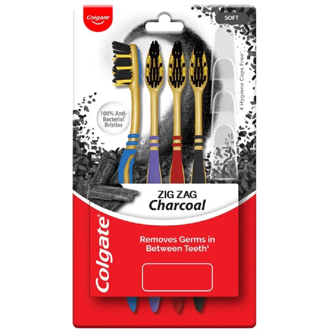 مسواک نرم زیگ زاگ زغالی کلگیت 4عددی Colgate Zig Zag Charcoal Soft Toothbrush 1 قیمت خرید فروش مسواک نرم 4 تایی زیگ زاگ زغالی کلگیت Colgate Zig Zag Charcoal Soft Toothbrush