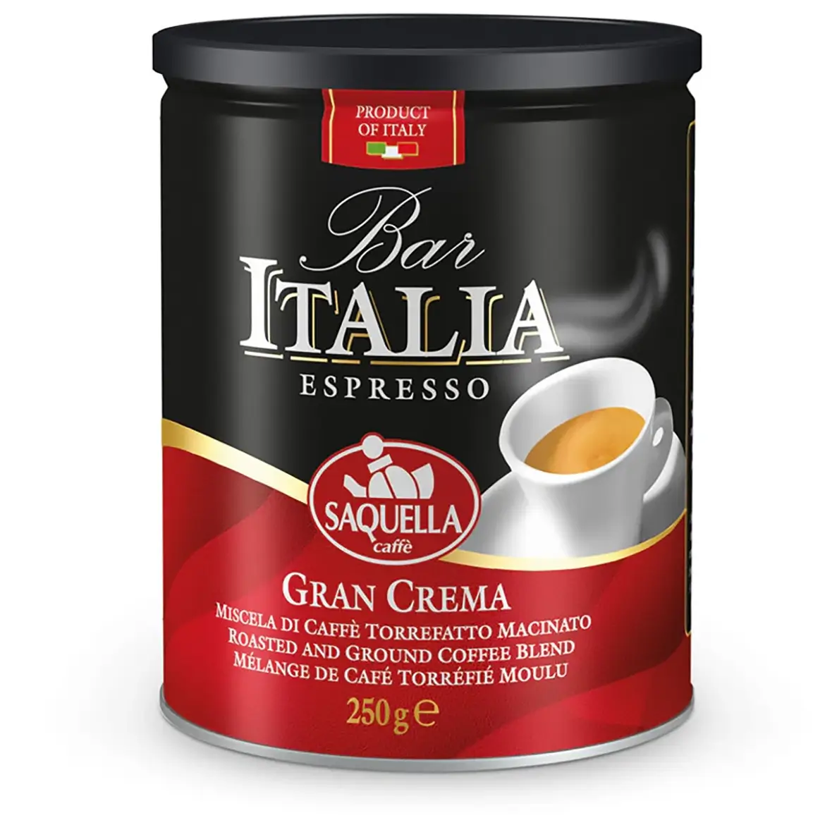پودر قهوه ساکوئلا ایتالیا گرن کرما قرمز (قوطی) 250 گرمی Saquella Italia Gran Crema Espresso Ground Coffee 1 قیمت خرید فروش پودر قهوه ساکوئلا ایتالیا گرن کرما قرمز (قوطی) 250 گرمی Saquella Italia Gran Crema Espresso Ground Coffee