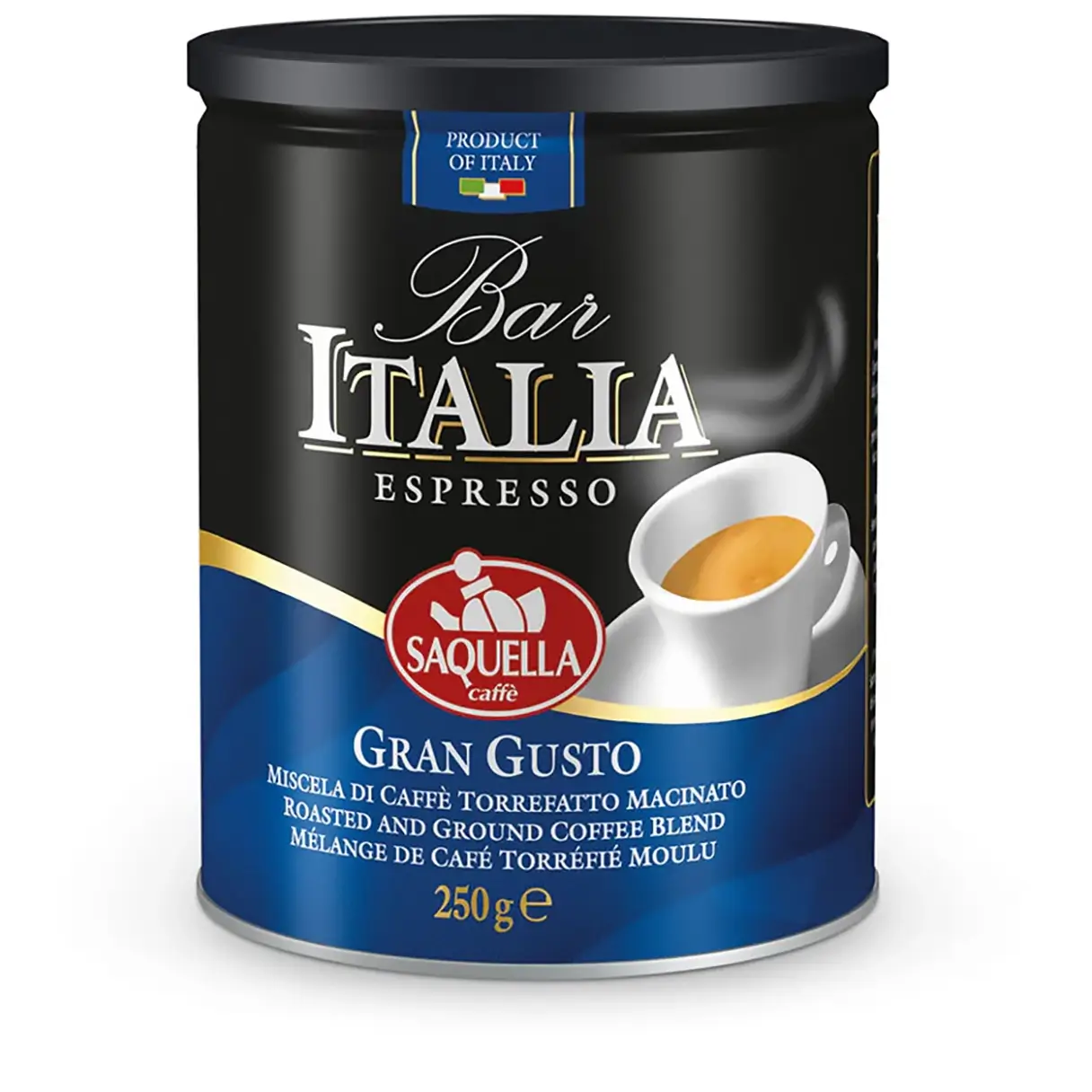 پودر قهوه ساکوئلا ایتالیا گرن گوستو آبی (قوطی) 250 گرمی (قوطی) Saquella Italia Gran Gusto Espresso Ground Coffee 1 قیمت خرید فروش پودر قهوه ساکوئلا ایتالیا گرن گوستو آبی (قوطی) 250 گرمی (قوطی) Saquella Italia Gran Gusto Espresso Ground Coffee