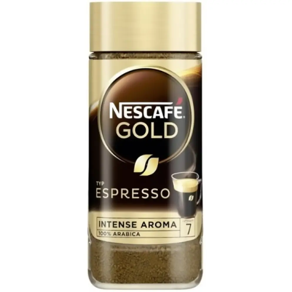 اسپرسو فوری نسکافه مدل گلد با عطر قوی 100% عربیکا 100 گرمی Nescafe Espresso Intensives Aroma 1 قیمت خرید فروش اسپرسو فوری نسکافه مدل گلد با عطر قوی 100% عربیکا 100 گرمی Nescafe Espresso Intensives Aroma