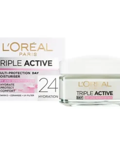 قیمت خرید فروش کرم آبرسان مخصوص پوست های خشک و حساس سه کاره لورال مدل تریپل اکتیو روزانه 50 میل Loral Triple Active