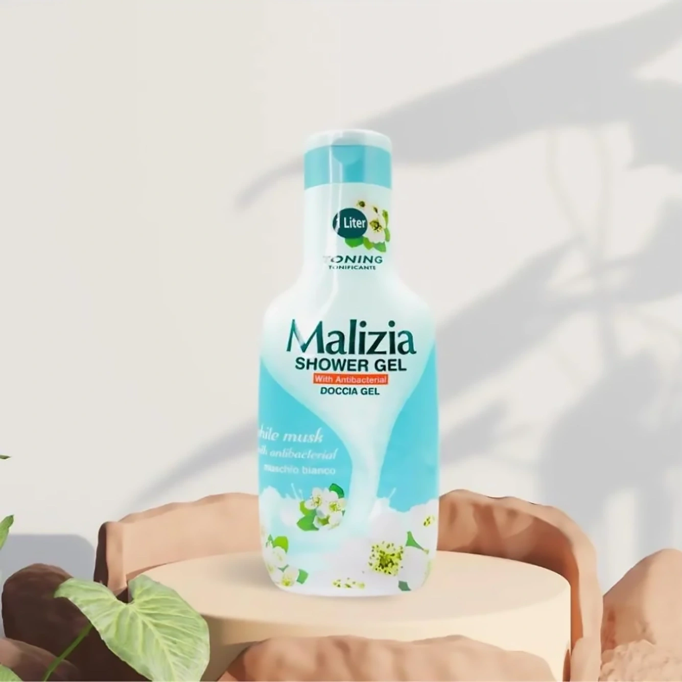 قیمت خرید فروش شامپو بدن (شاور ژل) مالزیا یک لیتری Toning Tonificante Malizia Shower Gel White Antibacterial Doccia Gel