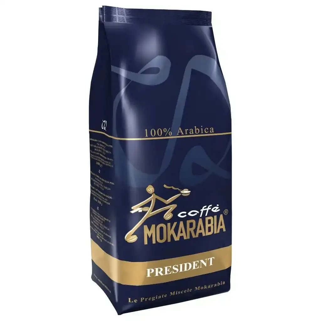 خرید دانه قهوه موکارابیا پرزیدنت 100% عربیکا 1 کیلویی Mokarabia President Coffee Beans