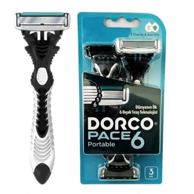 خرید تیغ اصلاح مردانه 6 لبه دورکو سه عددی Dorco 6-blade razor 3 pieces