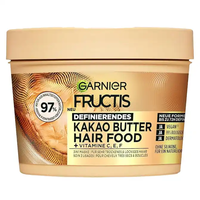 ماسک موی گارنیر فروکتیس کره کاکائو برای موهای خشک و فر 390 میل Garnier Fructis Defining Cocoa Butter Mask for Dry and Curly Hair 1 خرید ماسک موی گارنیر فروکتیس کره کاکائو برای موهای خشک و فر 390 میل Garnier Fructis Defining Cocoa Butter Mask for Dry and Curly Hair