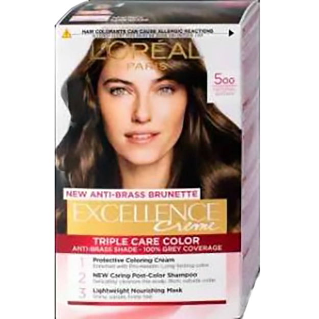 رنگ مو لورآل شماره 5.00 قهوهای روشن طبیعی L'Oreal Triple Care Hair Color 5.00 True Light Brown 1 قیمت و خرید رنگ مو لورآل شماره 5.00 قهوهای روشن طبیعی L'Oreal Triple Care Hair Color 5.00 True Light Brown