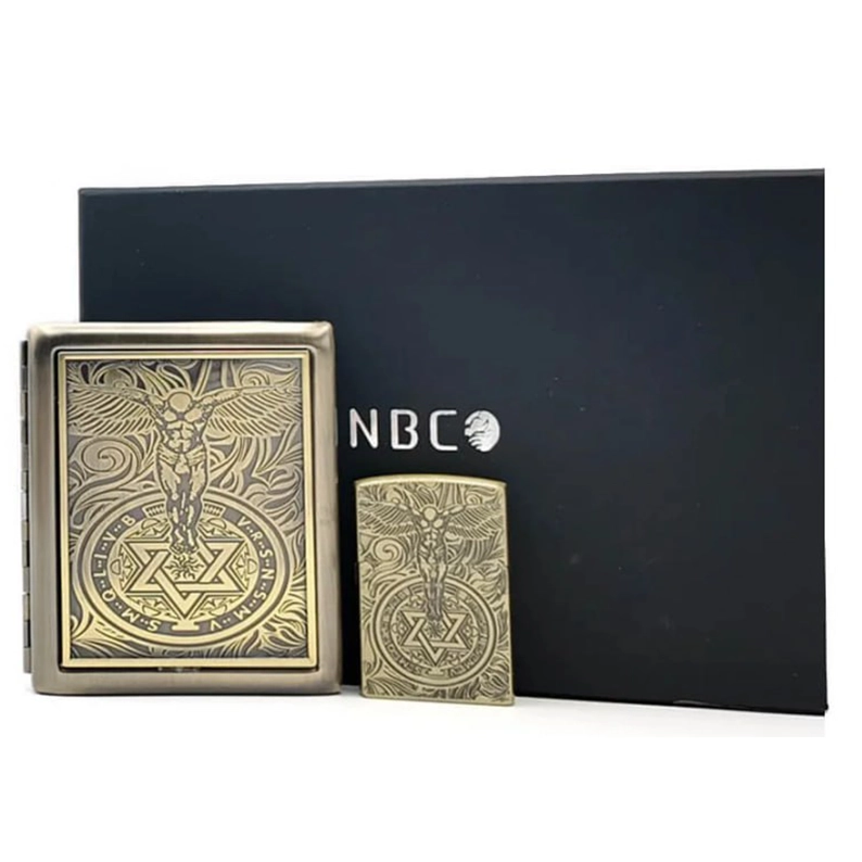 ست فندک و کیف سیگار NBCS-1191 با طرح نمادین مهر سلیمان 1 قیمت و خرید ست فندک و کیف سیگار NBCS-1191 با طرح نمادین مهر سلیمان