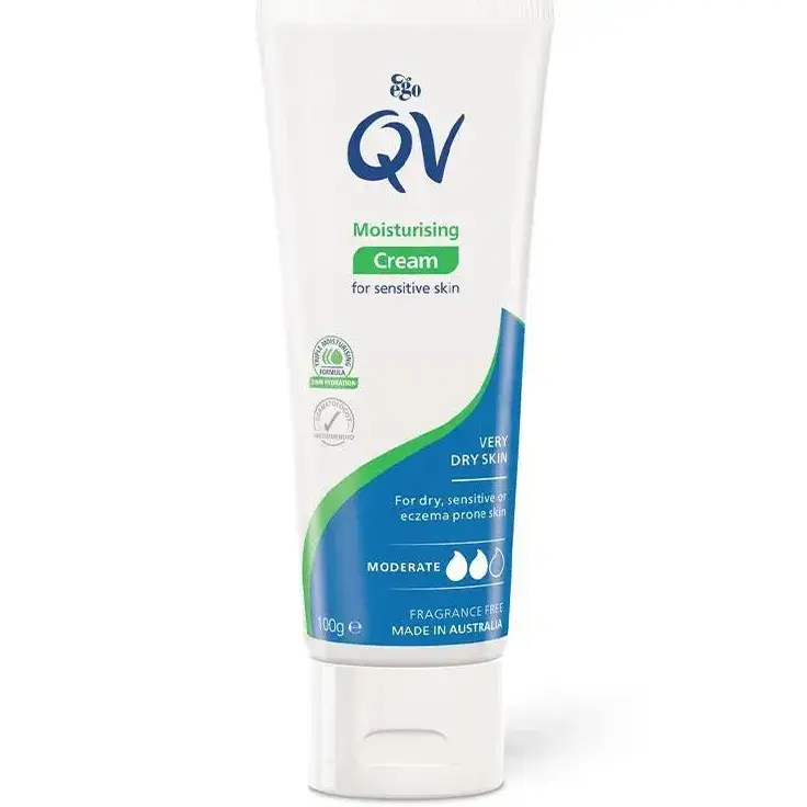 کرم مرطوب کننده و آبرسان کیو وی 100 میل مناسب پوست خشک و حساس و اگزما QV Cream Moisturising Sensitive Skin 1 خرید کرم مرطوب کننده و آبرسان کیو وی 100 میل مناسب پوست خشک و حساس و اگزما QV Cream Moisturising Sensitive Skin