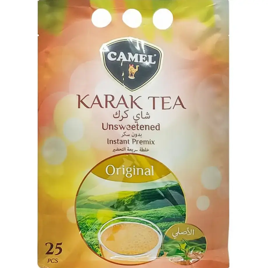 چای کرک اورجینال کمل بدون شکر رژیمی 25عددی 350 گرمی Camel Original Karak Tea 1 چای کرک camel karak tea original