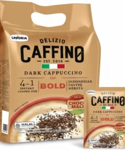 قیمت و خرید قهوه فوری کاپوچینو دارک دلیسیو کافینو طلایی 7عددی Delizio Caffino cappuccino Dark