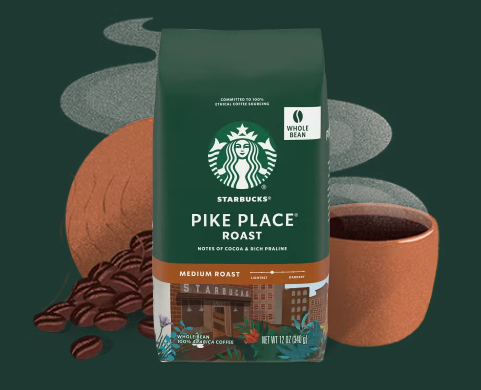 پودر قهوه استارباکس پایک پلیس مدیوم رست 1130 گرم Starbucks Pike Place Roast 2 دان قهوه استارباکس پایک پلیس اصل و اورجینال