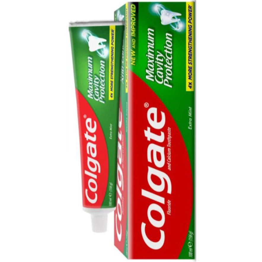 خمیر دندان کلگیت ضد پوسیدگی قوی حاوی فلوراید و کلسیم 100میل Colgate Maximum Cavity Protection 1 قیمت و خرید خمیر دندان کلگیت ضد پوسیدگی قوی فلوراید دار ۱۴۵۰ ppm و کلسیم Colgate Maximum Cavity Protection Fluoride 1450 ppm and Calcium Toothpaste (Green Original)