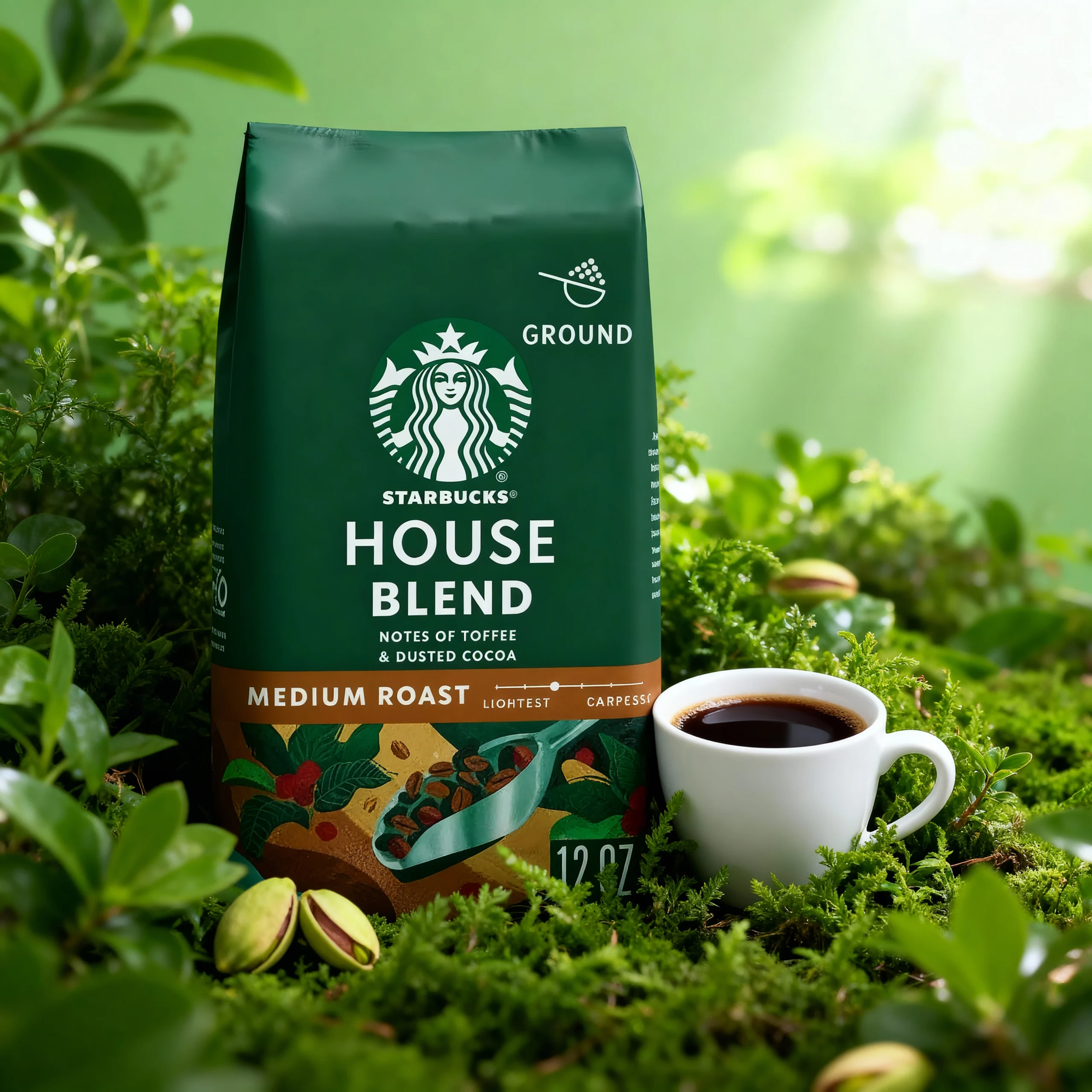 دان قهوه استارباکس هاوس بلند100%عربیکا 1130گرم Starbucks House Blend Medium Roast 3 قهوه استارباکس آجیلی