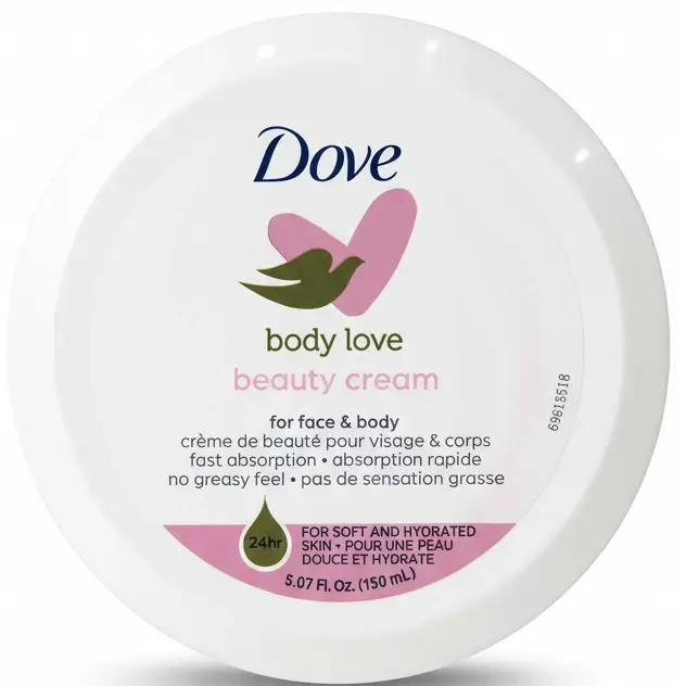 کرم مرطوب کننده قوی بدن و صورت داو صورتی ترمیم پوست خشک 150 میل Dove Body Love Beauty Cream 1 خریدکرم بدن و صورت مرطوب کننده و زیبایی داو صورتی 150 میل Dove Body Love Beauty Cream