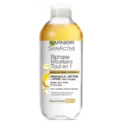میسلار واتر دوفاز گارنیه طلایی حاوی روغن آرگان 400 میل Garnier SkinActive Micellaire Biphase All in one 1 قیمت و خرید میسلار واتر دوفاز گارنیه طلایی حاوی روغن آرگان 400 میل Garnier SkinActive Micellaire Biphase All in 1