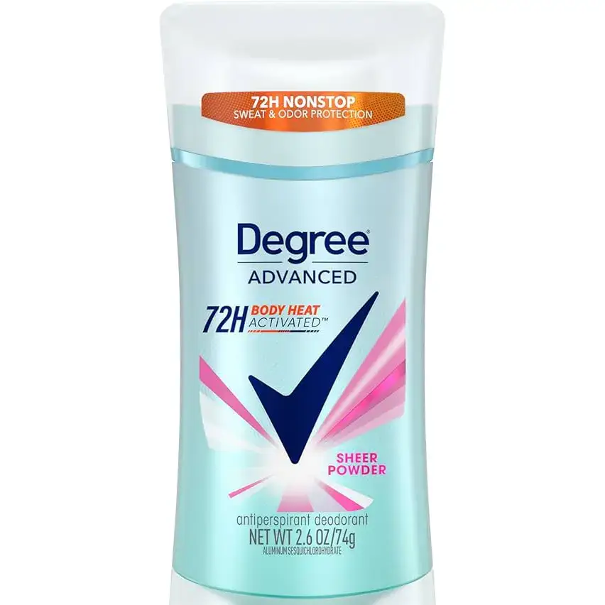 استیک ضد تعریق و مام زنانه دگری با رایحه پودری 72ساعته Degree Advanced body heat activated sheer powder 1 قیمت و خرید استیک ضد تعریق و دئودورانت دگری مدل Sheer Powder (72 ساعته)Degree Advanced 72H body heat activated sheer powder