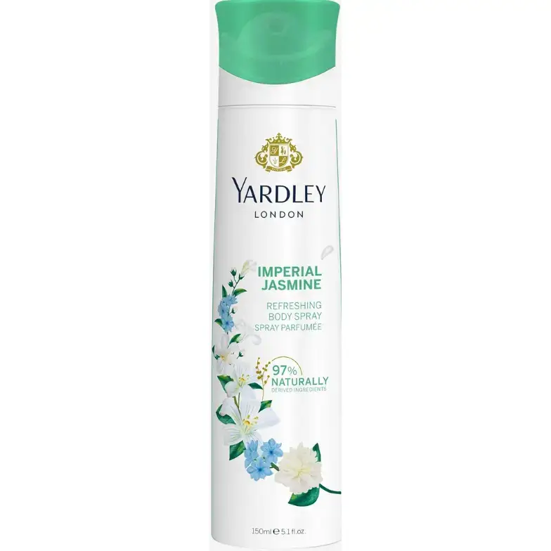 اسپری بدن زنانه یاردلی با رایحه یاس و شب بو 150 میل Yardley London Imperial Jasmine Body Spray For Women 1 اسپری بدن زنانه یاردلی 150 میل Yardley London Imperial Jasmine Body Spray For Women