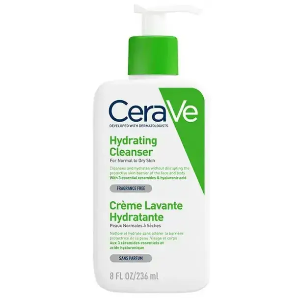 شوینده صورت آبرسان سراوی ترمیم سد دفاعی پوست مخصوص پوست نرمال تا خشک ۲۳۶ میل CeraVe Hydrating Cleanser 1 قیمت و خرید:شوینده آبرسان سراوه ترمیم سد دفاعی پوست با فیس واش بدون کف ۲۳۶ میل CeraVe Hydrating Cleanser