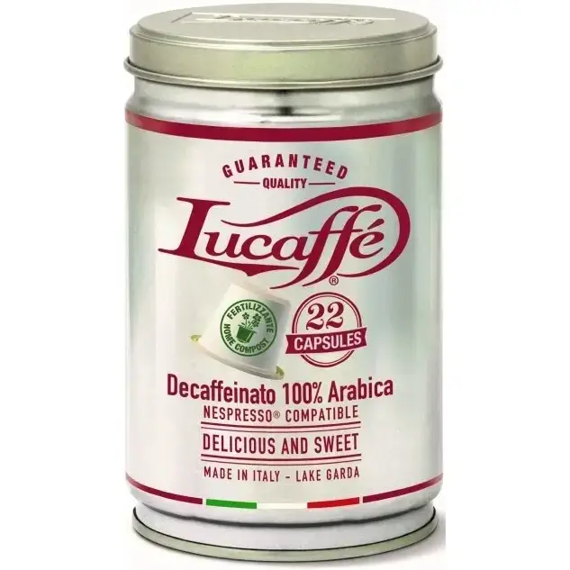 کپسول قهوه دکافئینه لوکافه 100% عربیکا 22عدد-110گرم Lucaffe Capsules Decaffeinato 1 قیمت و خریدLucaffe Capsules Decaffeinato