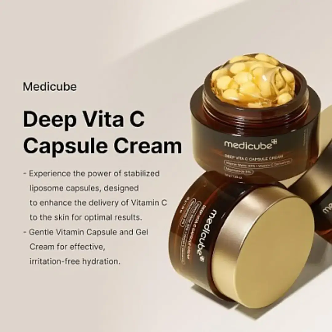 کرم کپسولی ویتامین سی مدیکیوب روشنکننده قوی و درمان لک صورت ۵۵ گرم Medicube Deep Vita C Capsule Cream 2 قیمت و خرید:Medicube Deep Vita C Capsule Cream