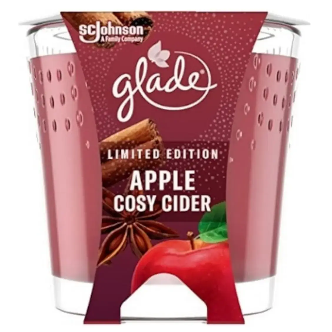 شمع معطر گلید رایحه سیب و دارچین 192 گرم glade limited edition apple cosy cider 1 قیمت و خرید:شمع معطر گلید رایحه سیب و دارچین 192 گرم SCjohnson glade limited edition apple cosy cider