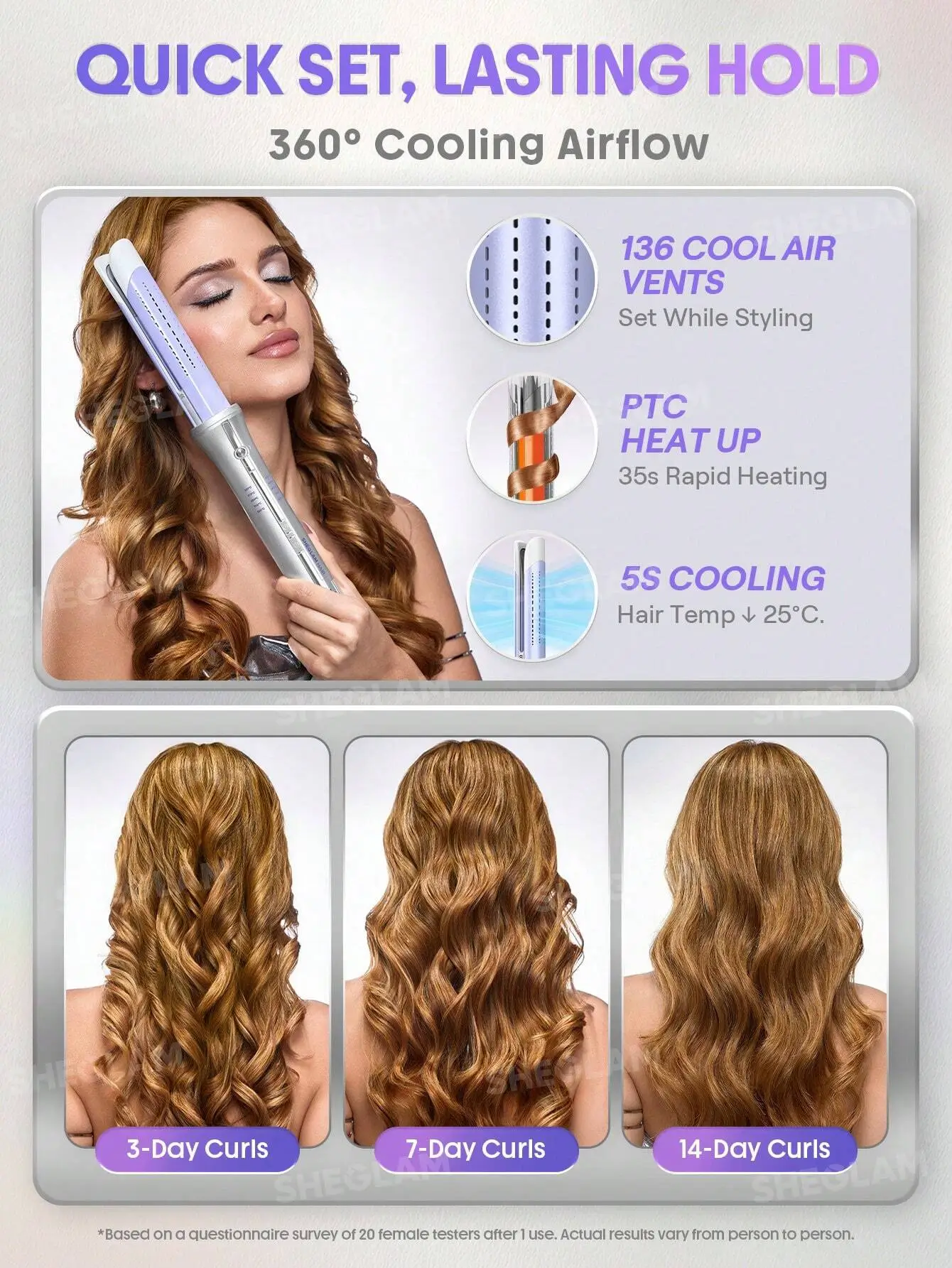 دستگاه فر کننده اتوماتیک مو شیگلم سایز 25 میلیمتر Sheglam One Touch Airflow Styler Pro 9 نقد و بررسی :دستگاه فر کننده اتوماتیک مو شیگلم سایز 25 میلیمتری Sheglam One Touch Airflow Styler Pro