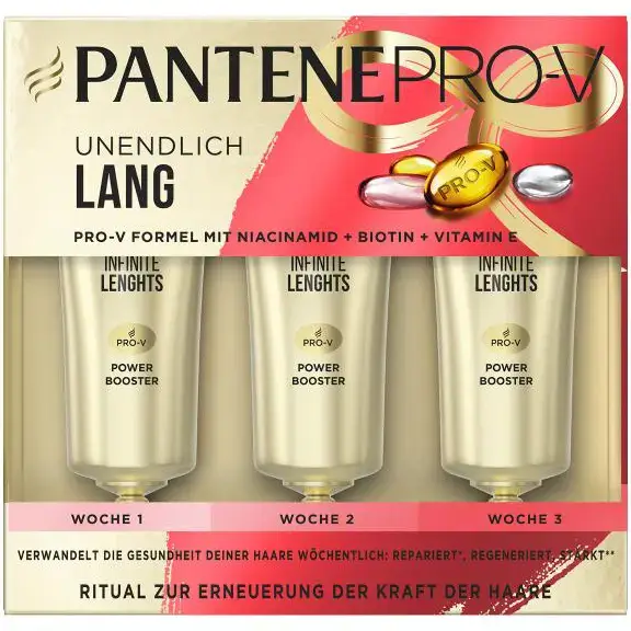 آمپول تقویتکننده موهای بلند پنتن ویال بوستر نیاسینامید (پک 3عددی) Pantene PRO-V Infinite Lengths 1 قیمت و خرید:آمپول تقویتکننده موهای بلند پنتن اصل آلمان ویال بوستر نیاسینامید Pantene PRO-V Infinite Lengths