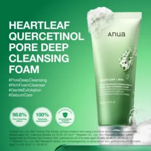 فوم شستشو هارتلیف آنوا کوئرستینول، پاککنندهٔ عمقی منافذ ۱۵۰ میل Anua Heartleaf Quercetinol Pore Deep Cleansing Foam 6 نقد و بررسی:فوم شستشو هارتلیف آنوا مدل کوئرستینول، پاککنندهٔ عمقی منافذ ۱۵۰ میل Anua Heartleaf Quercetinol Pore Deep Cleansing Foam