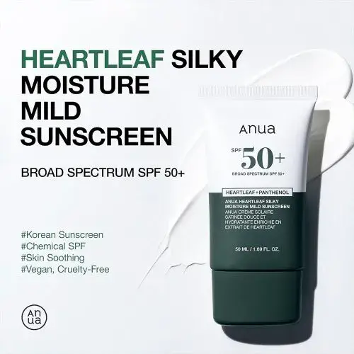 ضد آفتاب آنوا هارتلیف سیلکی مویسچر مرطوبکننده و تسکیندهنده ۵۰ میل Anua Heartleaf Silky Moisture Sun Cream 6 نقد و بررسی:ضد آفتاب آنوا هارتلیف سیلکی مویسچر SPF50+ PA++++ مرطوبکننده و تسکیندهنده، حجم ۵۰ میل Anua Heartleaf Silky Moisture Sun Cream