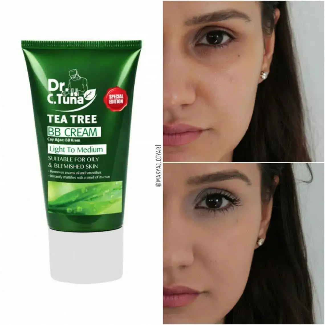 بی بی کرم درخت چای فارماسی دکتر سی تونا رنگ روشن تا متوسط مناسب پوست چرب و مختلط ۵۰ میل Farmasi Dr. C. Tuna Tea Tree BB Cream 4 نقد و بررسی:بی بی کرم درخت چای فارماسی دکتر سی تونا رنگ روشن تا متوسط مناسب پوست چرب و مختلط ۵۰ میل Farmasi Dr. C. Tuna Tea Tree BB Cream