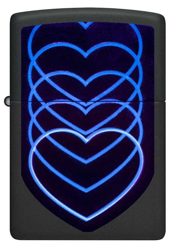 فندک زیپو مشکی مات طرح قلب بلک لایت Zippo 48593 Hearts Design 6 فندک زیپو مشکی مات طرح قلب بلک لایت Zippo 48593 Hearts Design - تصویر 6