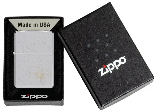 فندک زیپو کروم براق طرح تار عنکبوت Zippo 48767 Spider Web Design 4 قیمت و خرید:فندک زیپو روم براق طرح تار عنکبوت Zippo 48767Spider Web Design