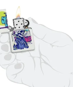 فندک زیپو سفید مات طرح اسکلت کابوی Zippo 48502 Wild West Skeleton Design 9 فندک زیپو سفید مات طرح اسکلت کابوی Zippo 48502 Wild West Skeleton Design