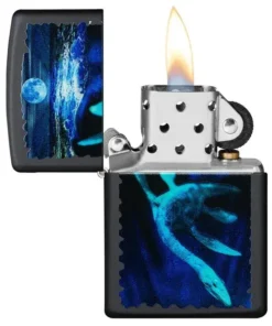 فندک زیپو مشکی مات طرح هیولای لاک نس بلک لایت Zippo 49697 Black Light Loch Ness Design 7 فندک زیپو مشکی مات طرح هیولای لاک نس بلک لایت Zippo 49697Black Light Loch Ness Design