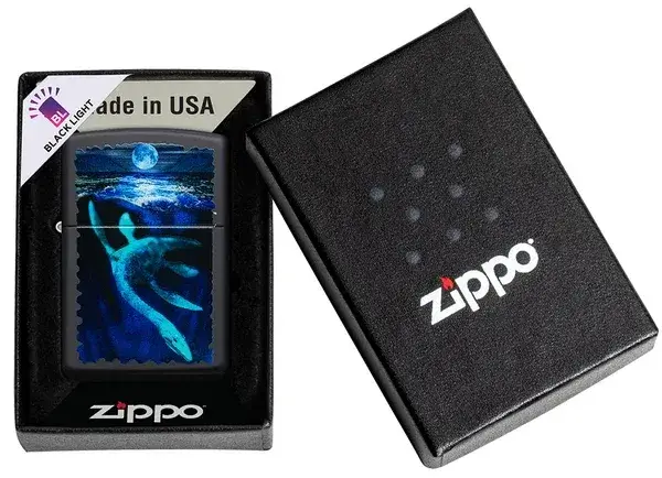فندک زیپو مشکی مات طرح هیولای لاک نس بلک لایت Zippo 49697 Black Light Loch Ness Design 4 فندک زیپو مشکی مات طرح هیولای لاک نس بلک لایت Zippo 49697Black Light Loch Ness Design