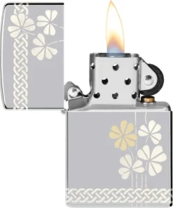 فندک زیپو کروم براق طرح شبدر Zippo 48586 Clover Design 8 قیمت و خرید:فندک زیپو کروم براق طرح شبدر Zippo 48586 Clover Design