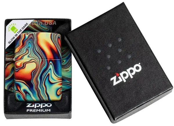 فندک زیپو شبتاب ۵۴۰ طرح موج رنگ Zippo 48612 Colorful Swirl Design 5 قیمت و خرید:فندک زیپو شبتاب ۵۴۰ طرح موج رنگ Zippo 48612 Colorful Swirl Design