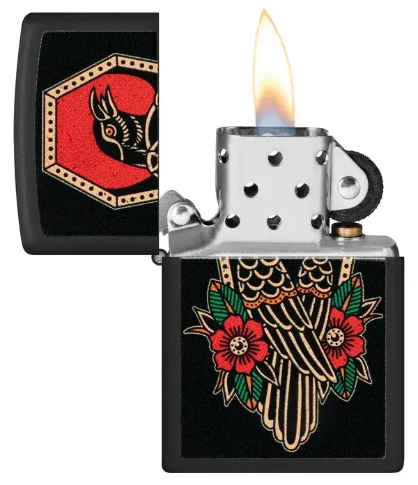 فندک زیپو مشکی مات طرح کلاغ تتو Zippo 48611 Crow Tattoo Design 3 قیمت و خرید:فندک زیپو مشکی مات طرح کلاغ تتو Zippo 48611 Crow Tattoo Design