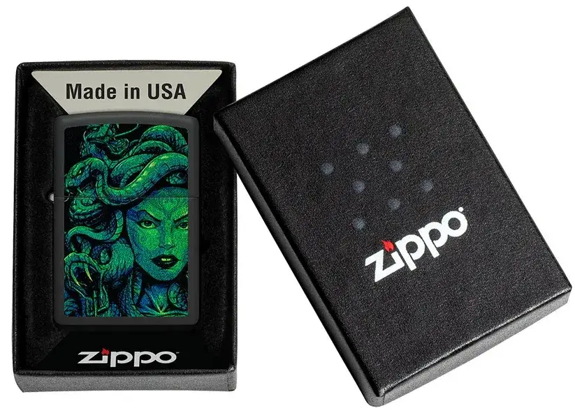فندک زیپو مشکی مات طرح مدوسا Zippo 48609 Medusa Design Design 4 قیمت و خرید:فندک زیپو مشکی مات طرح مدوسا Zippo 48609 Medusa Design Design