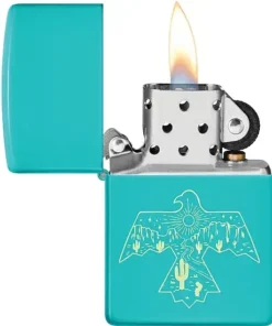 فندک زیپو فیروزهای مات طرح تاندربرد Zippo 48522 Thunderbird Design 4 فندک زیپو فیروزهای مات طرح تاندربرد Zippo 48522 Thunderbird Design