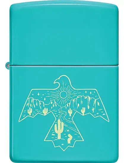 فندک زیپو فیروزهای مات طرح تاندربرد Zippo 48522 Thunderbird Design 3 فندک زیپو فیروزهای مات طرح تاندربرد Zippo 48522 Thunderbird Design - تصویر 3