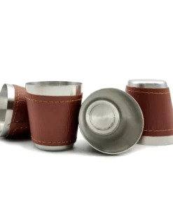 ست فلاسک جیبی و ۴ شات طرح چرم سرخپوست ان بی کو مدل FLNB-1261 7 چهار شات همراه ست فلاسک جیبی و شات طرح چرم سرخپوست ان بی کو
