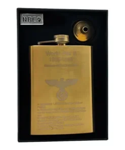 فلاسک جیبی طرح جنگ جهانی دوم ان بی کو مدل FLNB-1240 8 فلاسک جیبی طرح جنگ جهانی دوم ان بی کو و قیف در جعبهی هدیهی باز