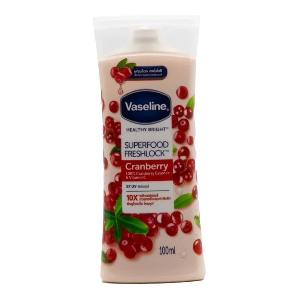 لوسیون بدن وازلین کرنبری سوپرفود فرشلاک ۱۰۰ میل Vaseline Healthy Bright Superfood Freshlock Cranberry 1 قیمت و خرید:لوسیون بدن وازلین کرنبری سوپرفود فرشلاک ۱۰۰ میل Vaseline Healthy Bright Superfood Freshlock Cranberry