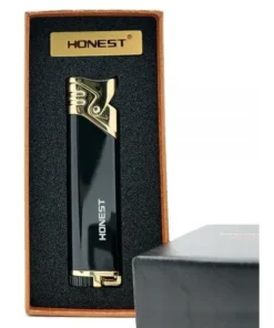 فندک اتمی تک شعله هانست مشکی طلایی Honest LIHN-1605 7 قیمت و خرید:فندک اتمی تک شعله مشکی هانست طلایی مدل Honest LIHN-1605