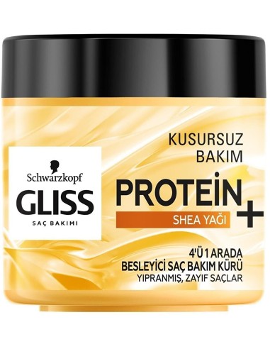 خرید ماسک مو 4 کاره پروتئینه شی باتر گلیس Gliss Protein Shea Yagi 4’u 1 Arada Sac Bakim Kuru maskesi