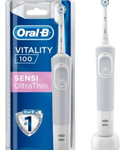 خرید مسواک برقی ویتالیتی 100 سنسی اولترا تین سفید اورال بی Oral B Vitality 100 Sensi Ultra Thin Electric Rechargeable Toothbrush